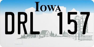 IA license plate DRL157