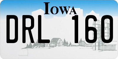IA license plate DRL160