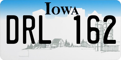 IA license plate DRL162