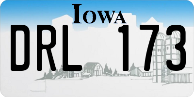 IA license plate DRL173