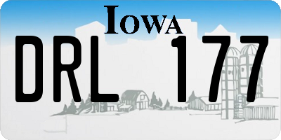 IA license plate DRL177