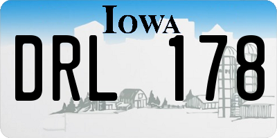 IA license plate DRL178