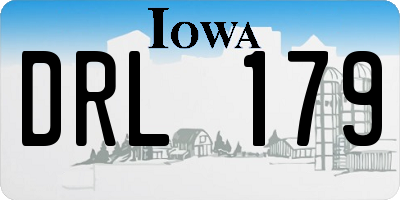 IA license plate DRL179