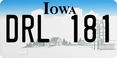 IA license plate DRL181