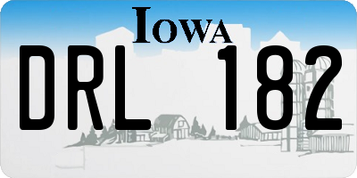 IA license plate DRL182
