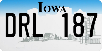 IA license plate DRL187