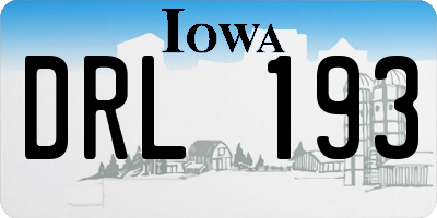 IA license plate DRL193