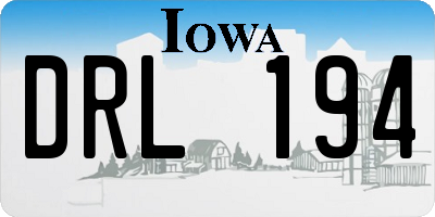 IA license plate DRL194