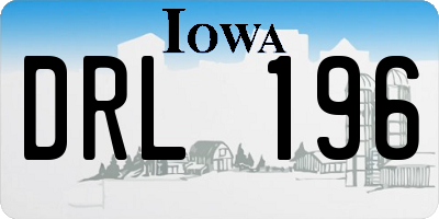 IA license plate DRL196