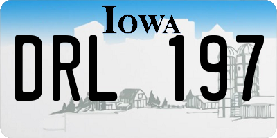IA license plate DRL197