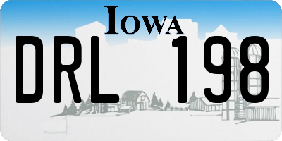 IA license plate DRL198