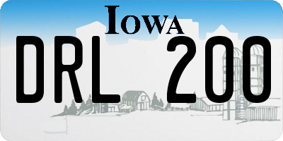 IA license plate DRL200