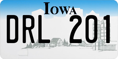 IA license plate DRL201