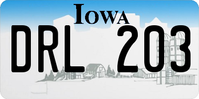 IA license plate DRL203