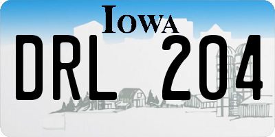 IA license plate DRL204