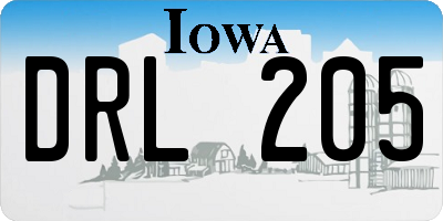 IA license plate DRL205