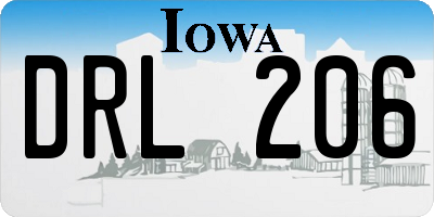 IA license plate DRL206