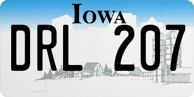 IA license plate DRL207