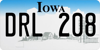 IA license plate DRL208