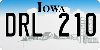 IA license plate DRL210