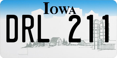 IA license plate DRL211