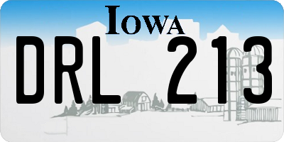IA license plate DRL213