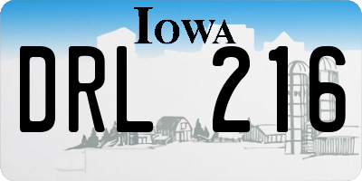 IA license plate DRL216