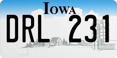 IA license plate DRL231