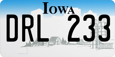 IA license plate DRL233