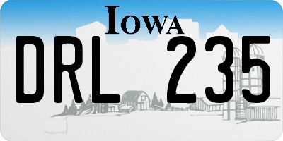 IA license plate DRL235