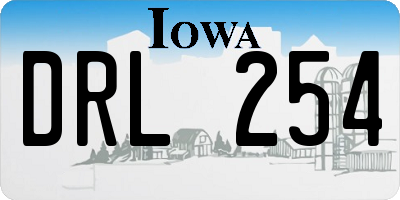 IA license plate DRL254