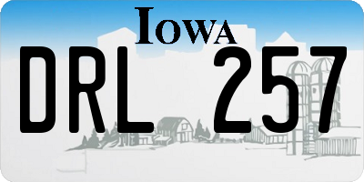 IA license plate DRL257
