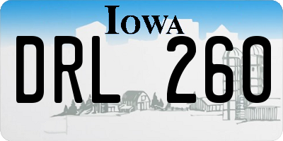 IA license plate DRL260