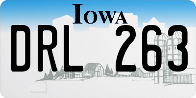 IA license plate DRL263