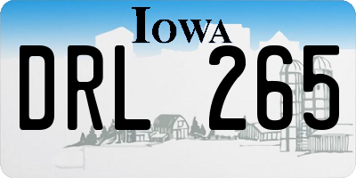 IA license plate DRL265