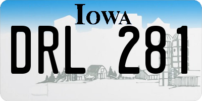 IA license plate DRL281