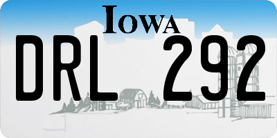 IA license plate DRL292