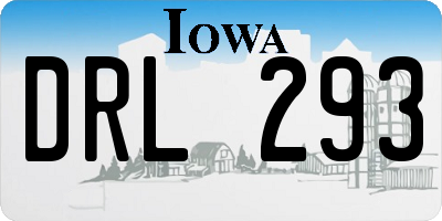 IA license plate DRL293