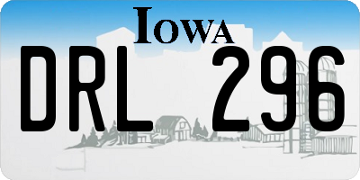 IA license plate DRL296