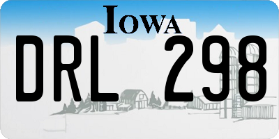IA license plate DRL298