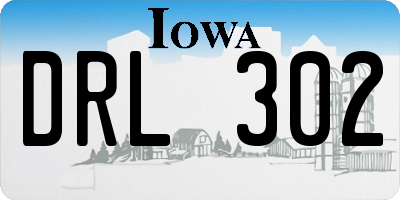 IA license plate DRL302