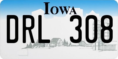IA license plate DRL308