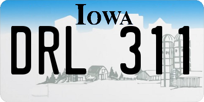 IA license plate DRL311