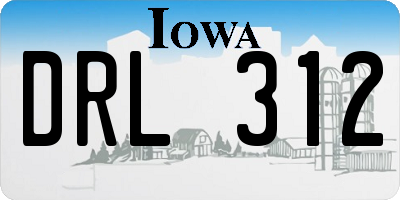 IA license plate DRL312
