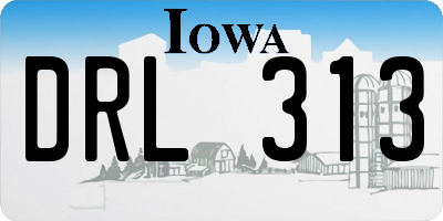 IA license plate DRL313