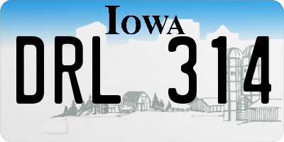 IA license plate DRL314