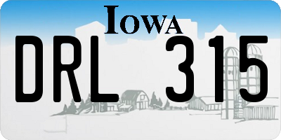 IA license plate DRL315