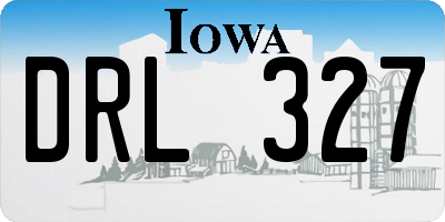 IA license plate DRL327