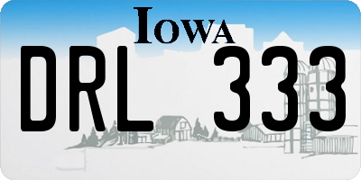 IA license plate DRL333