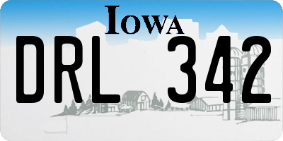 IA license plate DRL342